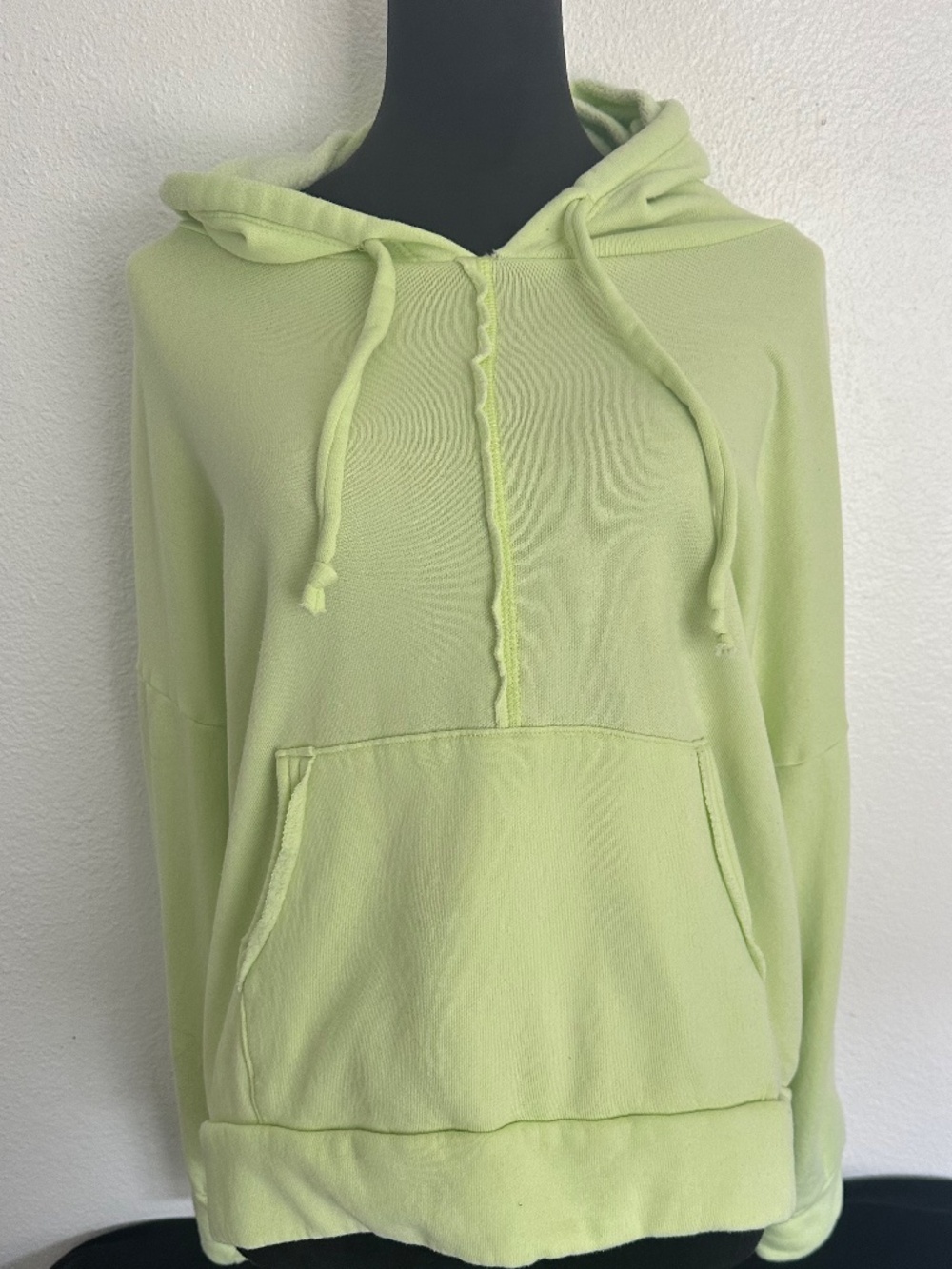 Free People Hooded yellow/ green pullover sweatshirt